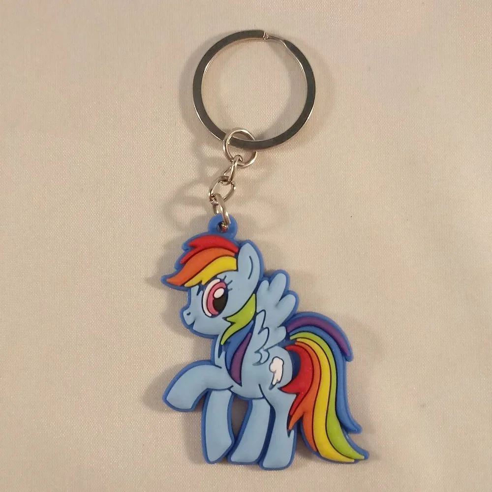 Silver My Little Pony Key Rings Rainbow Dash Pinky Pie Twilight Sparkle Lot of 3